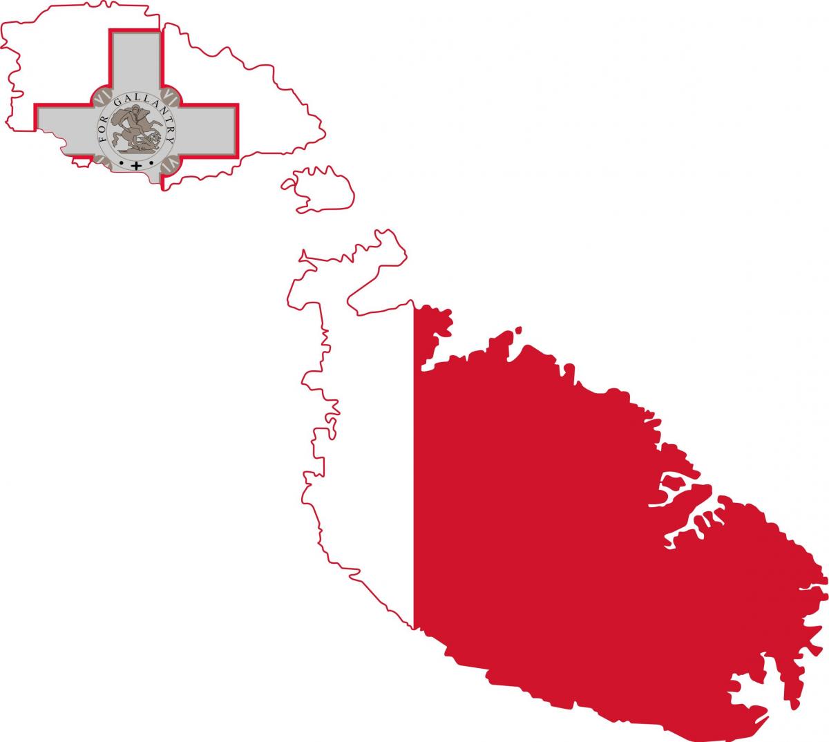 Mapa de la bandera de Malta
