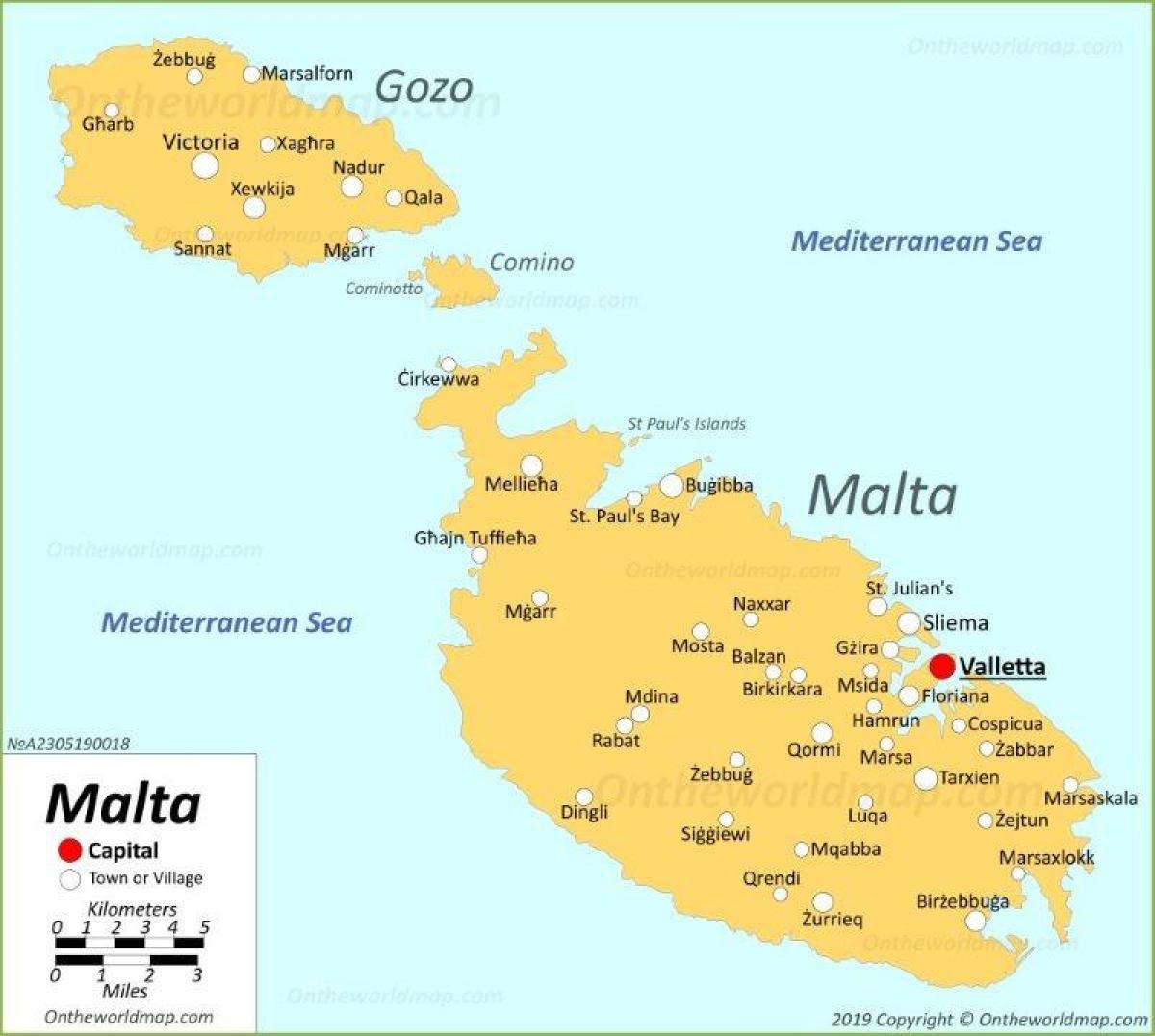 Mapa de la capital de Malta