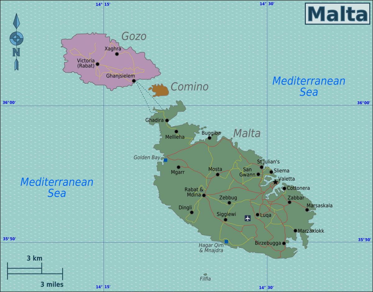 Mapa del estado de Malta
